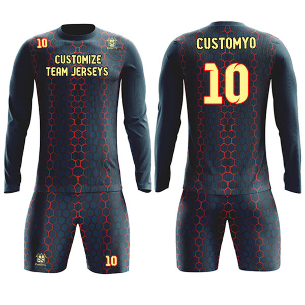 Custom Soccer Goalie Jersey Full Sublimated Club goalkeeper Uniform set Make Your Team Training Jerseys with name, number and logo90